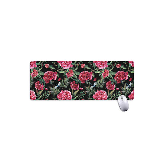 Watercolor Peony Pattern Print Extended Mouse Pad