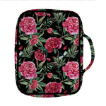 Watercolor Peony Pattern Print Front Pocket Bible Bag