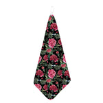 Watercolor Peony Pattern Print Hand Towel