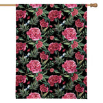 Watercolor Peony Pattern Print House Flag
