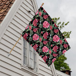 Watercolor Peony Pattern Print House Flag