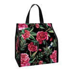 Watercolor Peony Pattern Print Insulated Lunch Tote
