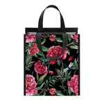 Watercolor Peony Pattern Print Insulated Lunch Tote