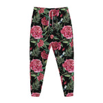 Watercolor Peony Pattern Print Jogger Pants