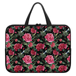 Watercolor Peony Pattern Print Laptop Sleeve With Handle