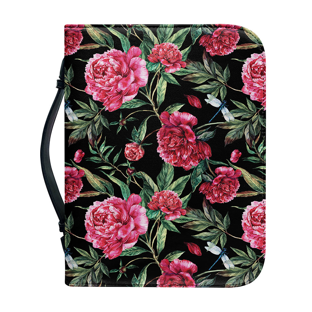 Watercolor Peony Pattern Print Leather Bible Cover