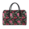 Watercolor Peony Pattern Print Leather Duffel Bag