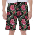 Watercolor Peony Pattern Print Men's Beach Shorts
