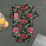 Watercolor Peony Pattern Print Men's Bodysuit
