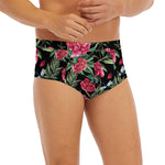 Watercolor Peony Pattern Print Men's Briefs