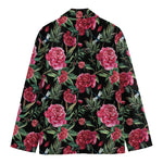 Watercolor Peony Pattern Print Men's Cotton Blazer