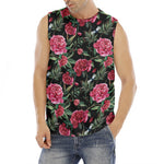 Watercolor Peony Pattern Print Men's Fitness Tank Top