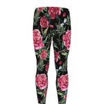 Watercolor Peony Pattern Print Men's leggings
