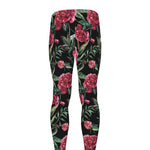 Watercolor Peony Pattern Print Men's leggings