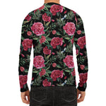 Watercolor Peony Pattern Print Men's Long Sleeve Rash Guard