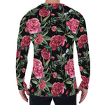 Watercolor Peony Pattern Print Men's Long Sleeve T-Shirt