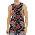 Watercolor Peony Pattern Print Men's Muscle Tank Top
