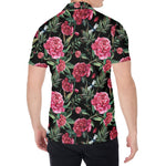 Watercolor Peony Pattern Print Men's Shirt
