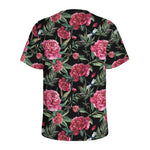 Watercolor Peony Pattern Print Men's Sports T-Shirt