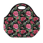 Watercolor Peony Pattern Print Neoprene Lunch Bag