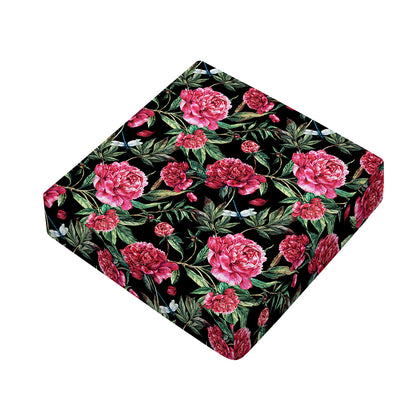 Watercolor Peony Pattern Print Outdoor Seat Cushion Cover