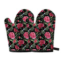 Watercolor Peony Pattern Print Oven Mitts