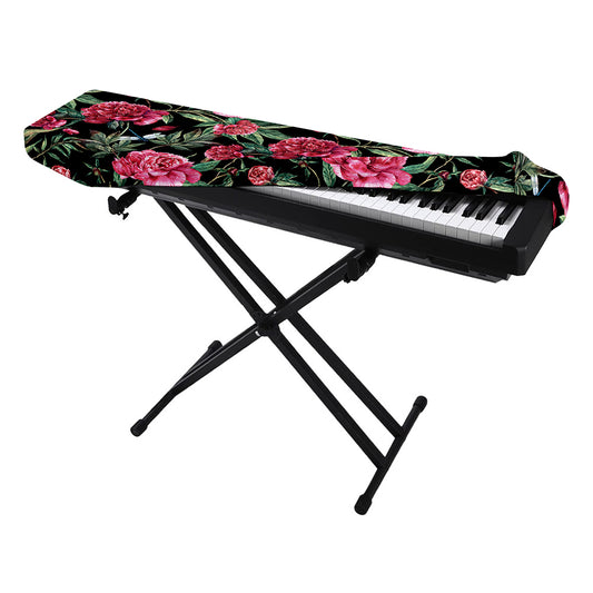 Watercolor Peony Pattern Print Piano Keyboard Cover