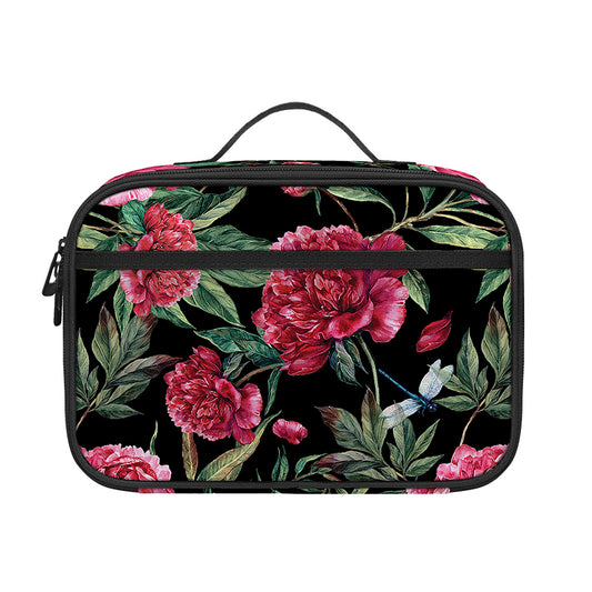 Watercolor Peony Pattern Print Portable Lunch Bag