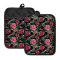 Watercolor Peony Pattern Print Pot Holders With Pocket