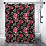 Watercolor Peony Pattern Print Premium Shower Curtain