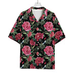 Watercolor Peony Pattern Print Rayon Hawaiian Shirt