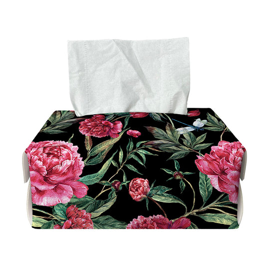 Watercolor Peony Pattern Print Rectangle Tissue Box Cover