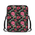 Watercolor Peony Pattern Print Rectangular Crossbody Bag