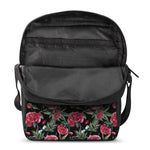 Watercolor Peony Pattern Print Rectangular Crossbody Bag