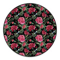 Watercolor Peony Pattern Print Round Floor Mat