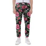 Watercolor Peony Pattern Print Scuba Joggers