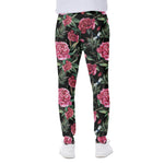 Watercolor Peony Pattern Print Scuba Joggers