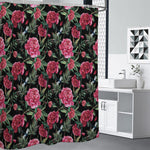 Watercolor Peony Pattern Print Shower Curtain