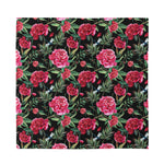 Watercolor Peony Pattern Print Silk Bandana