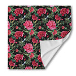 Watercolor Peony Pattern Print Silk Bandana