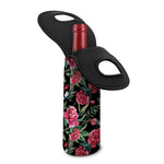 Watercolor Peony Pattern Print Single Neoprene Wine Tote