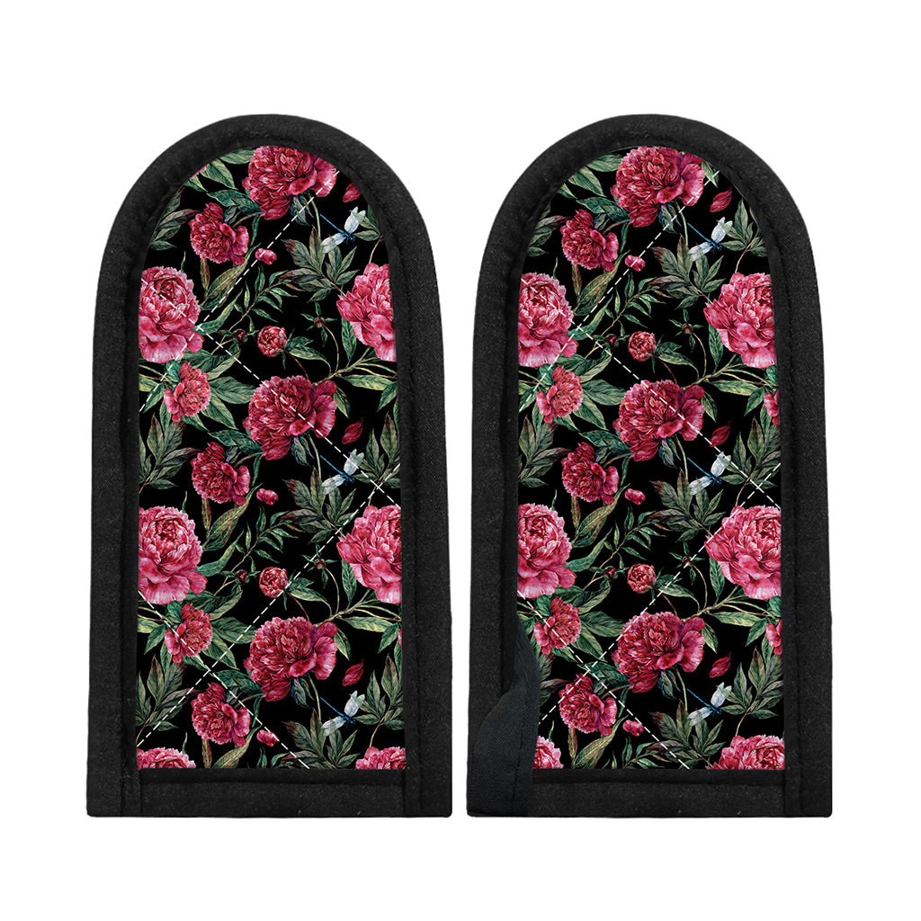 Watercolor Peony Pattern Print Skillet Handle Cover