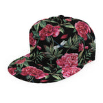 Watercolor Peony Pattern Print Snapback Cap