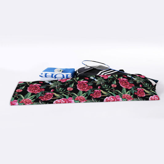 Watercolor Peony Pattern Print Sports Towel