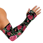 Watercolor Peony Pattern Print Sun Protection Arm Sleeves