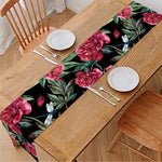 Watercolor Peony Pattern Print Table Runner
