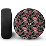 Watercolor Peony Pattern Print Tire Cover With Camera Hole