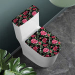 Watercolor Peony Pattern Print Toilet Lid And Tank Cover Set