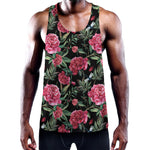 Watercolor Peony Pattern Print Training Tank Top