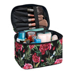 Watercolor Peony Pattern Print Travel Makeup Bag